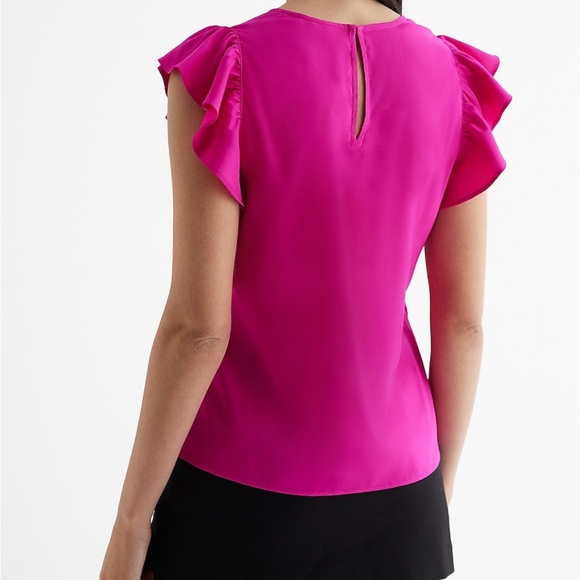 Express V-Neck Ruffle Sleeve Gramercy Top - Picture 2 of 3
